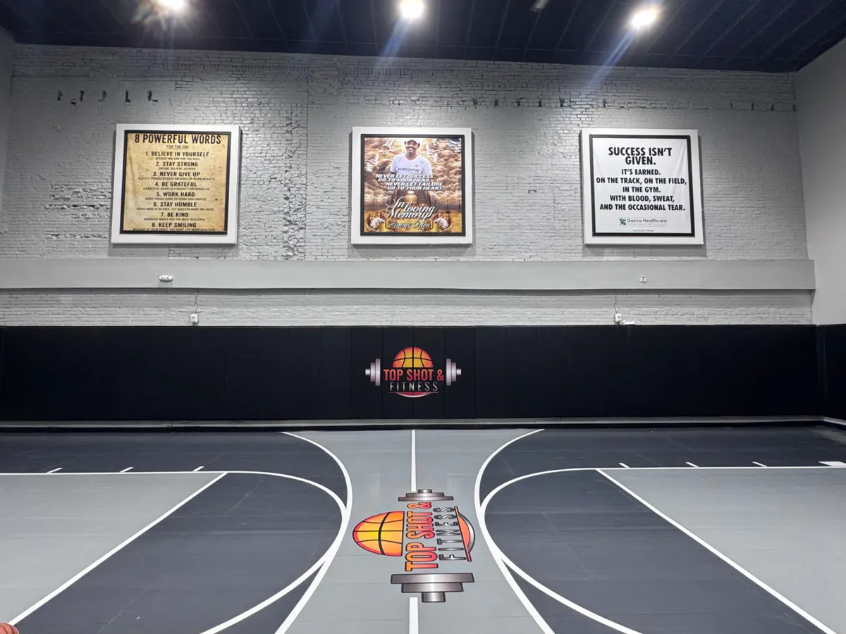 Court with motivational banners on the wall